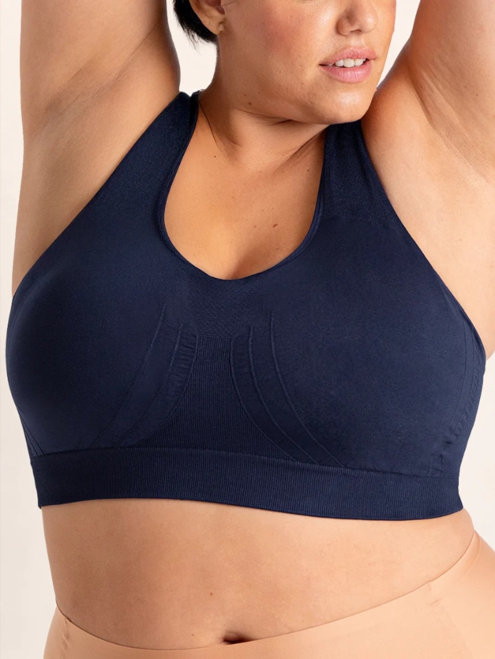 NWT Truekind® Seamless Racerback Sports Bra, Sz-L